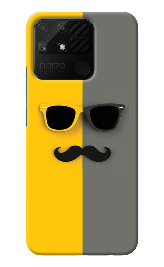 Sunglasses with Mustache Realme Narzo 50A Back Cover