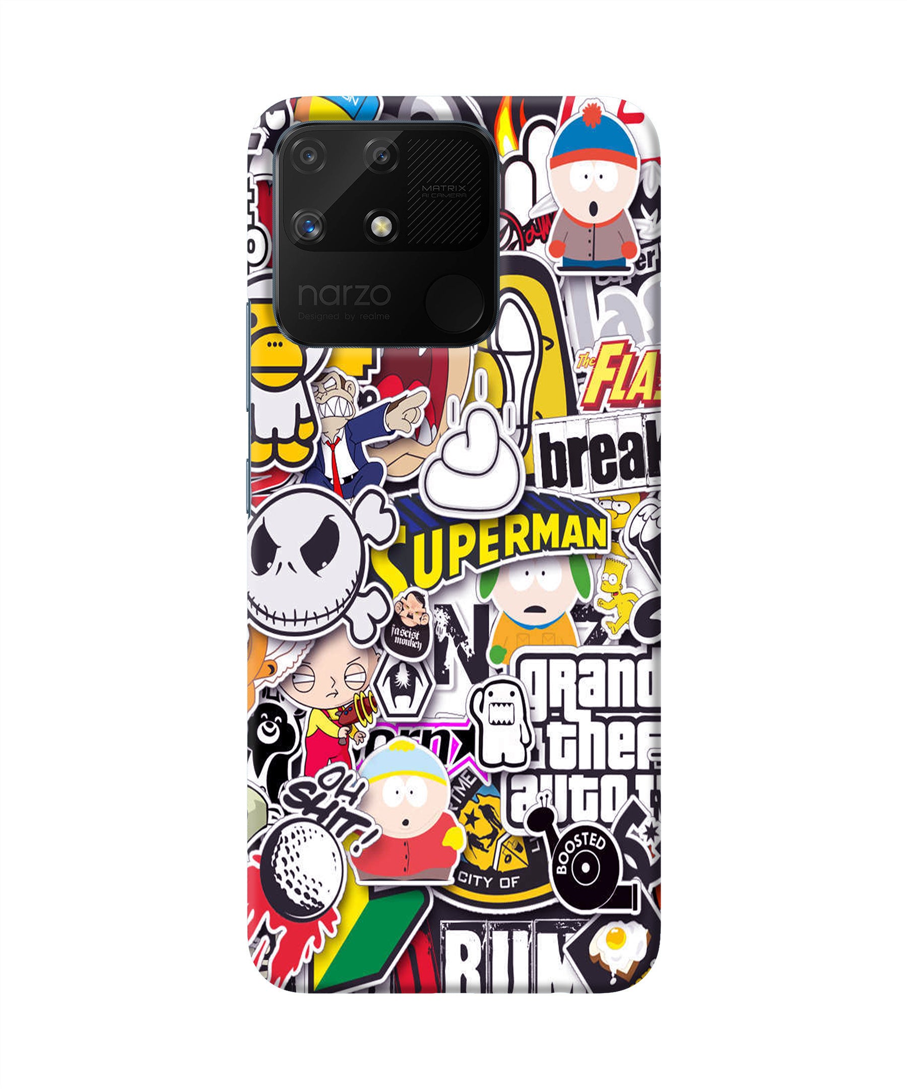 Sticker Bomb Realme Narzo 50A Back Cover