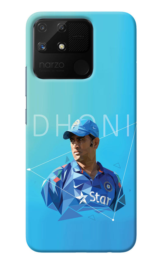 Dhoni Artwork Realme Narzo 50A Back Cover