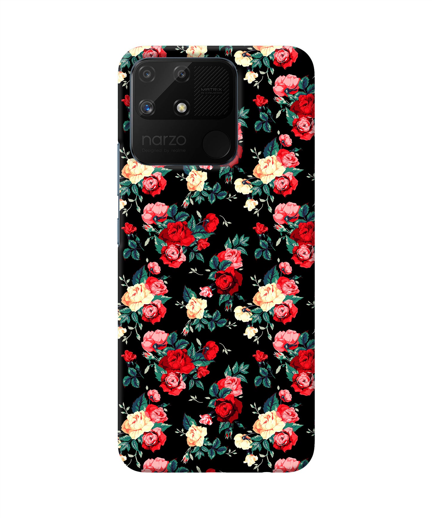 Rose Pattern Realme Narzo 50A Back Cover