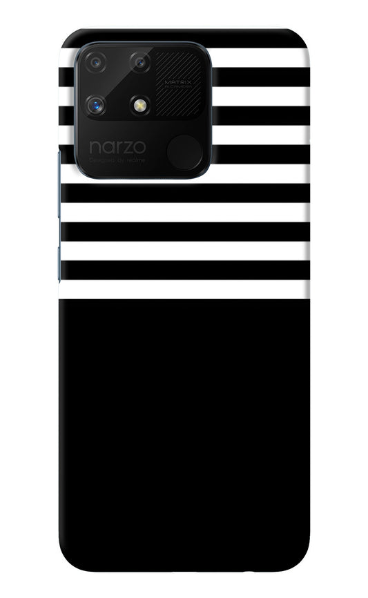 Black and White Print Realme Narzo 50A Back Cover