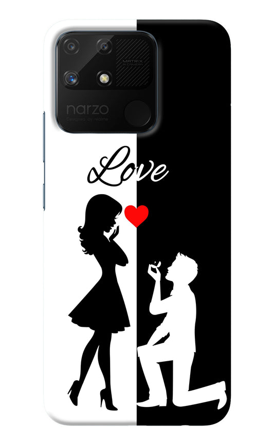 Love Propose Black And White Realme Narzo 50A Back Cover