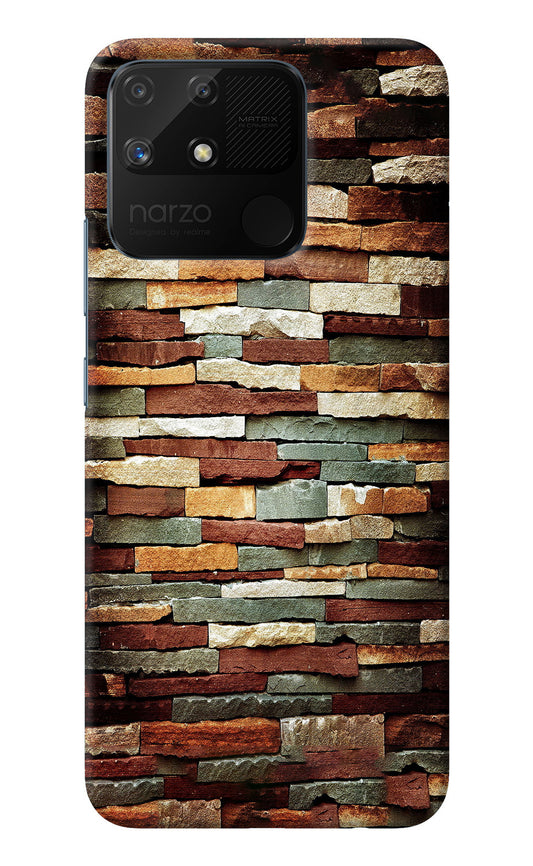 Bricks Pattern Realme Narzo 50A Back Cover