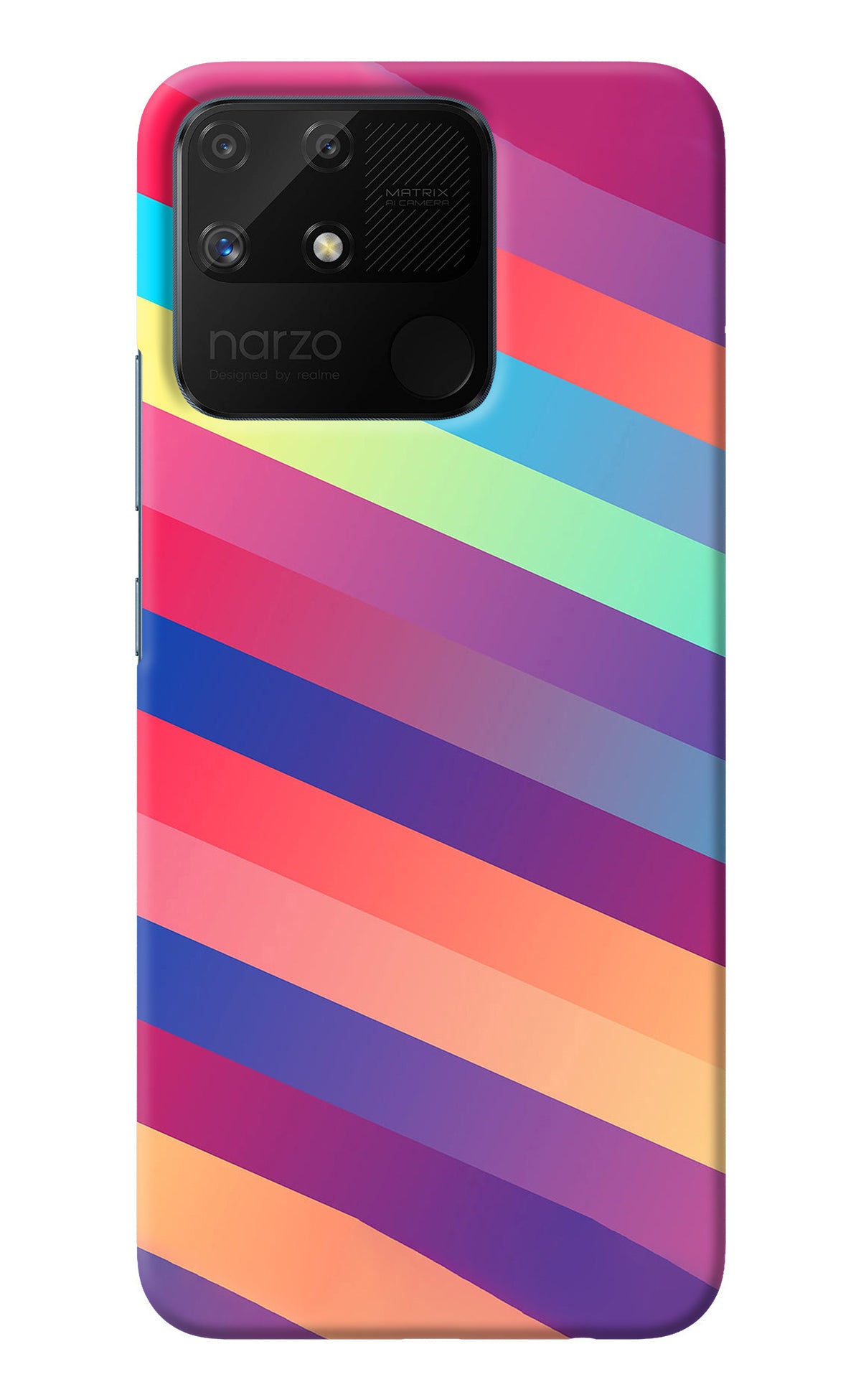 Stripes color Realme Narzo 50A Back Cover