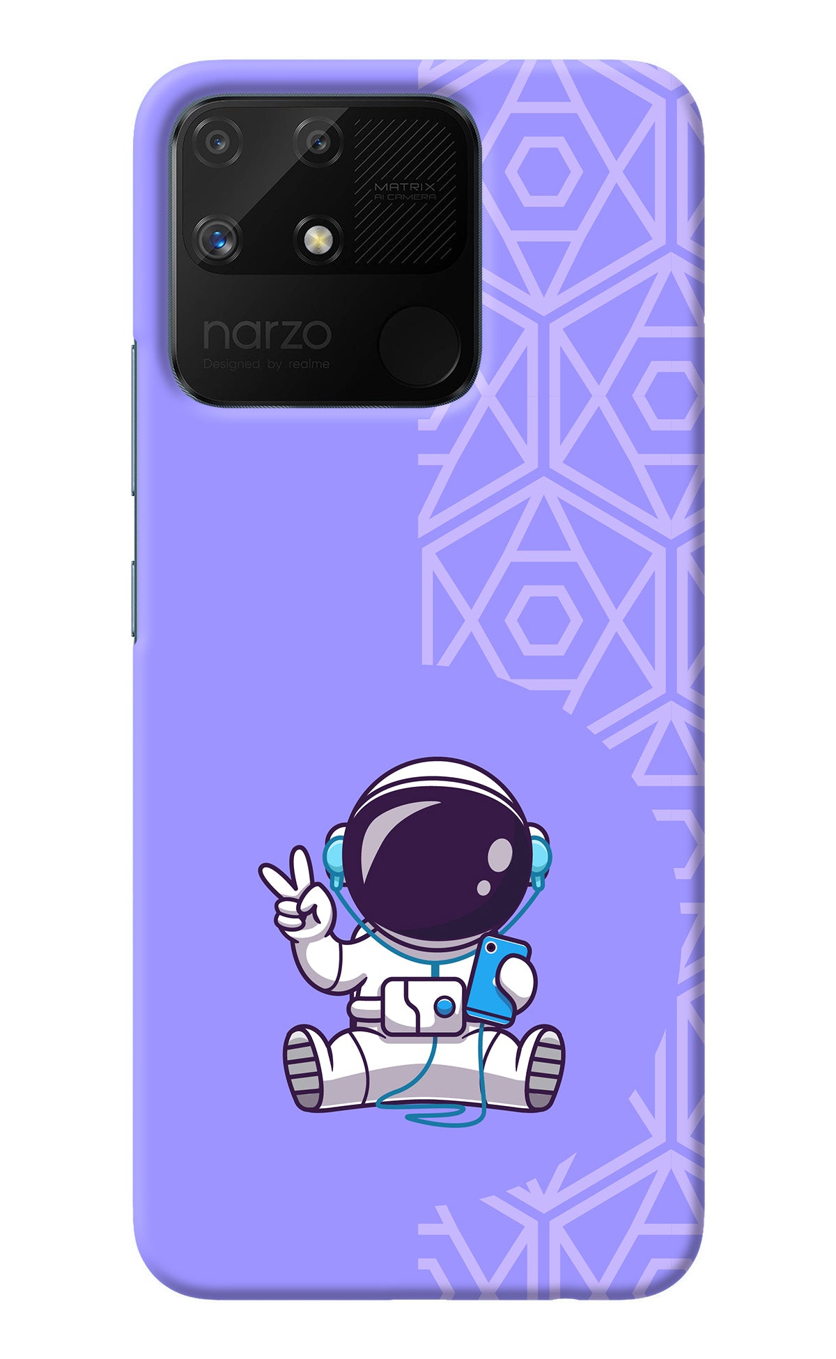 Cute Astronaut Chilling Realme Narzo 50A Back Cover