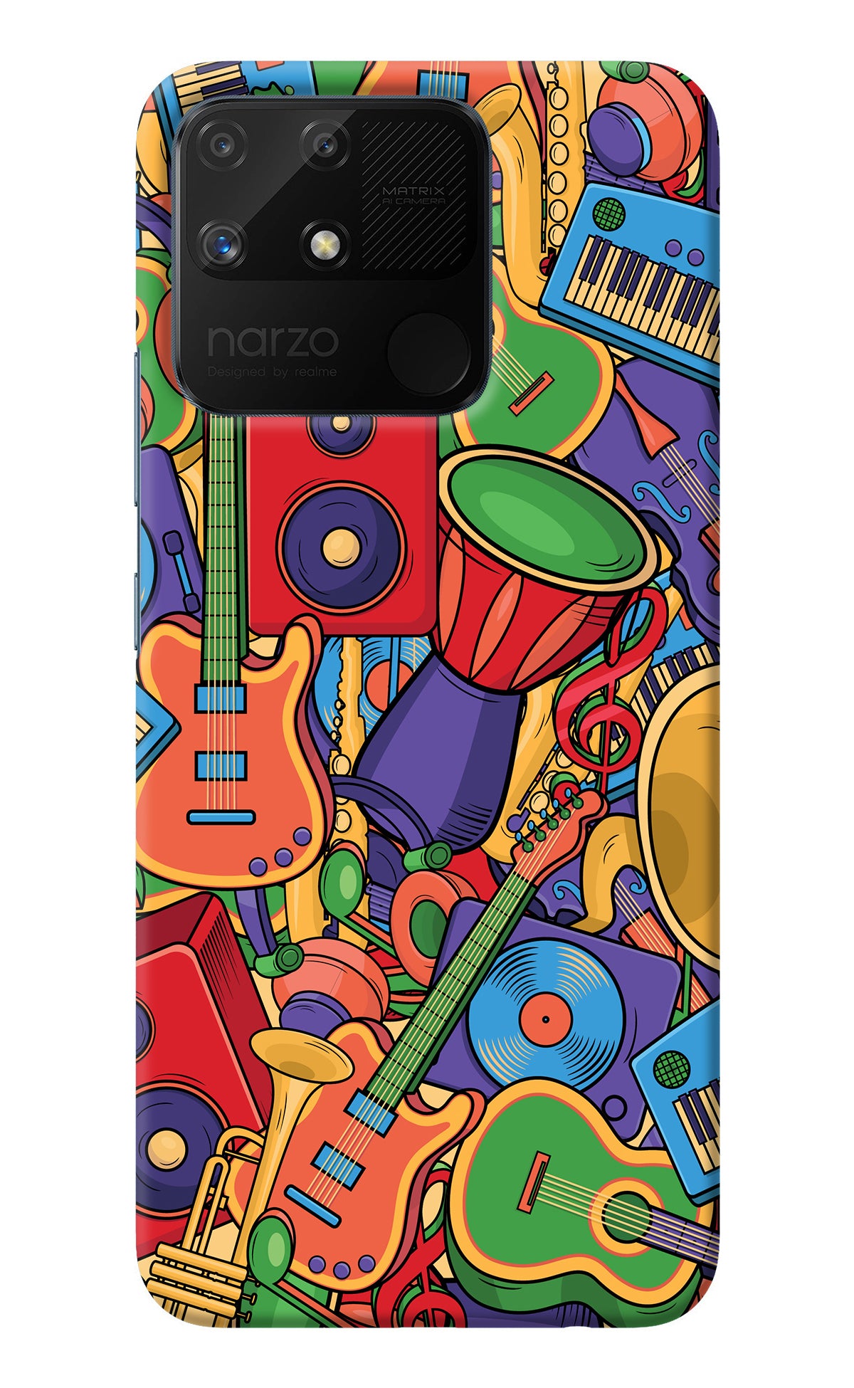 Music Instrument Doodle Realme Narzo 50A Back Cover