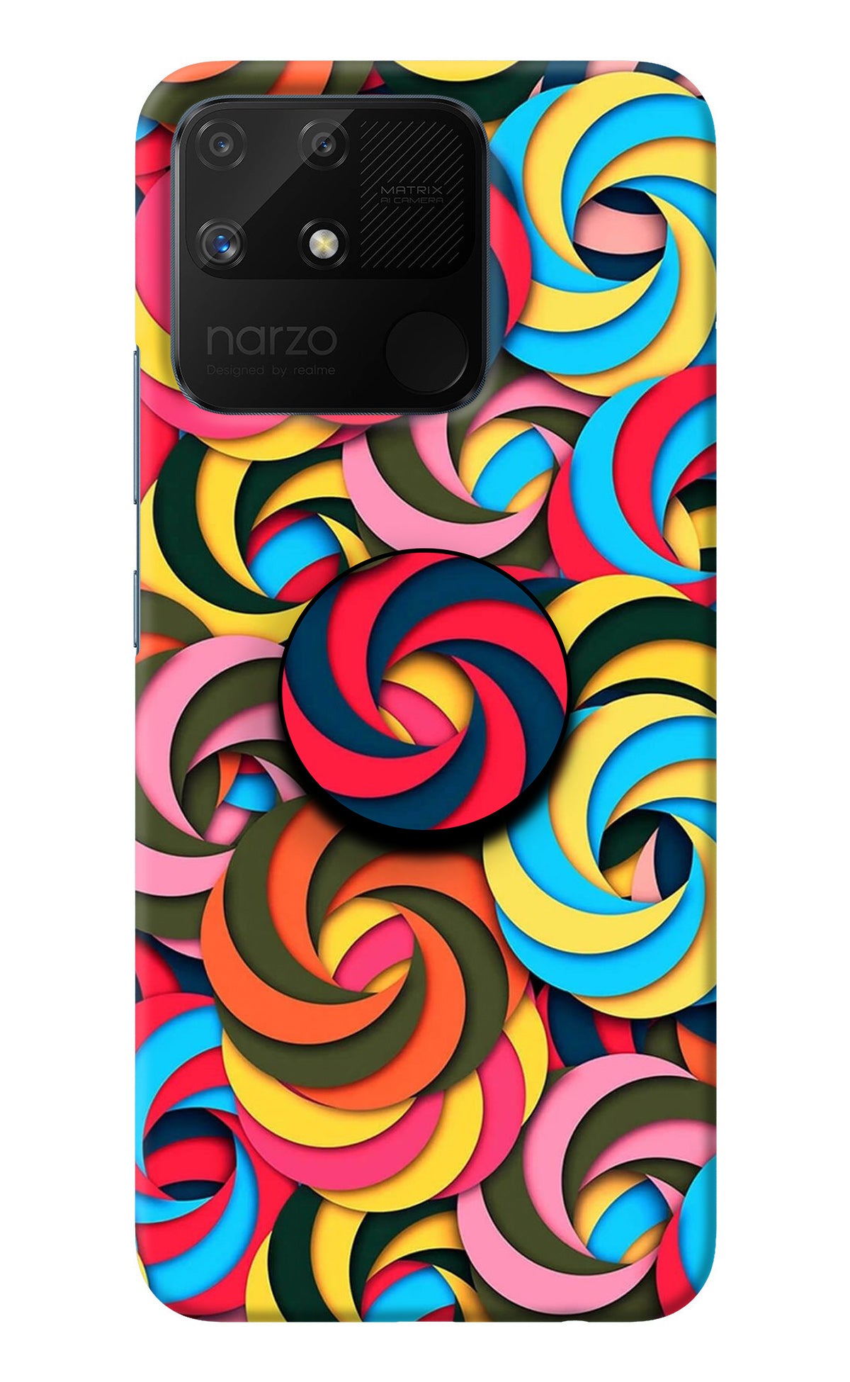 Spiral Pattern Realme Narzo 50A Pop Case