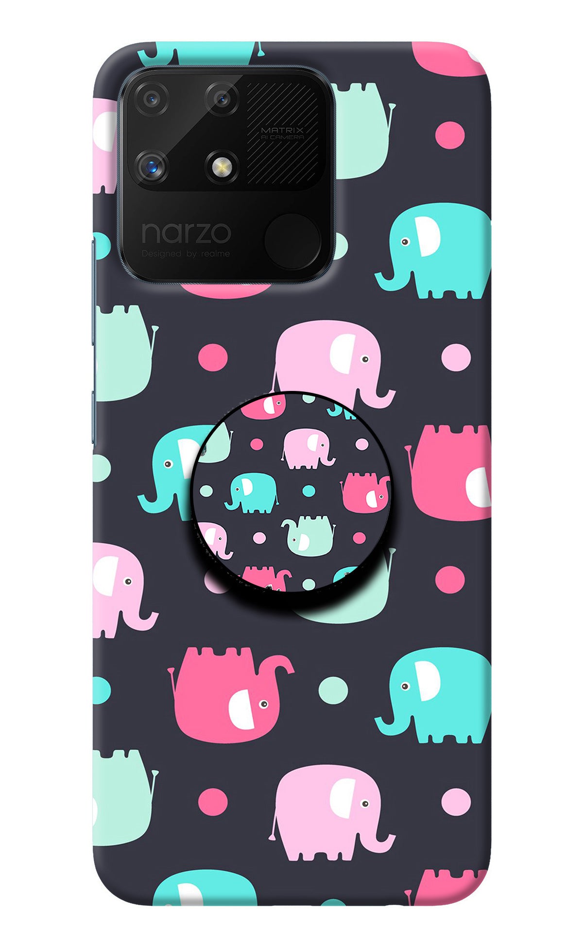 Baby Elephants Realme Narzo 50A Pop Case