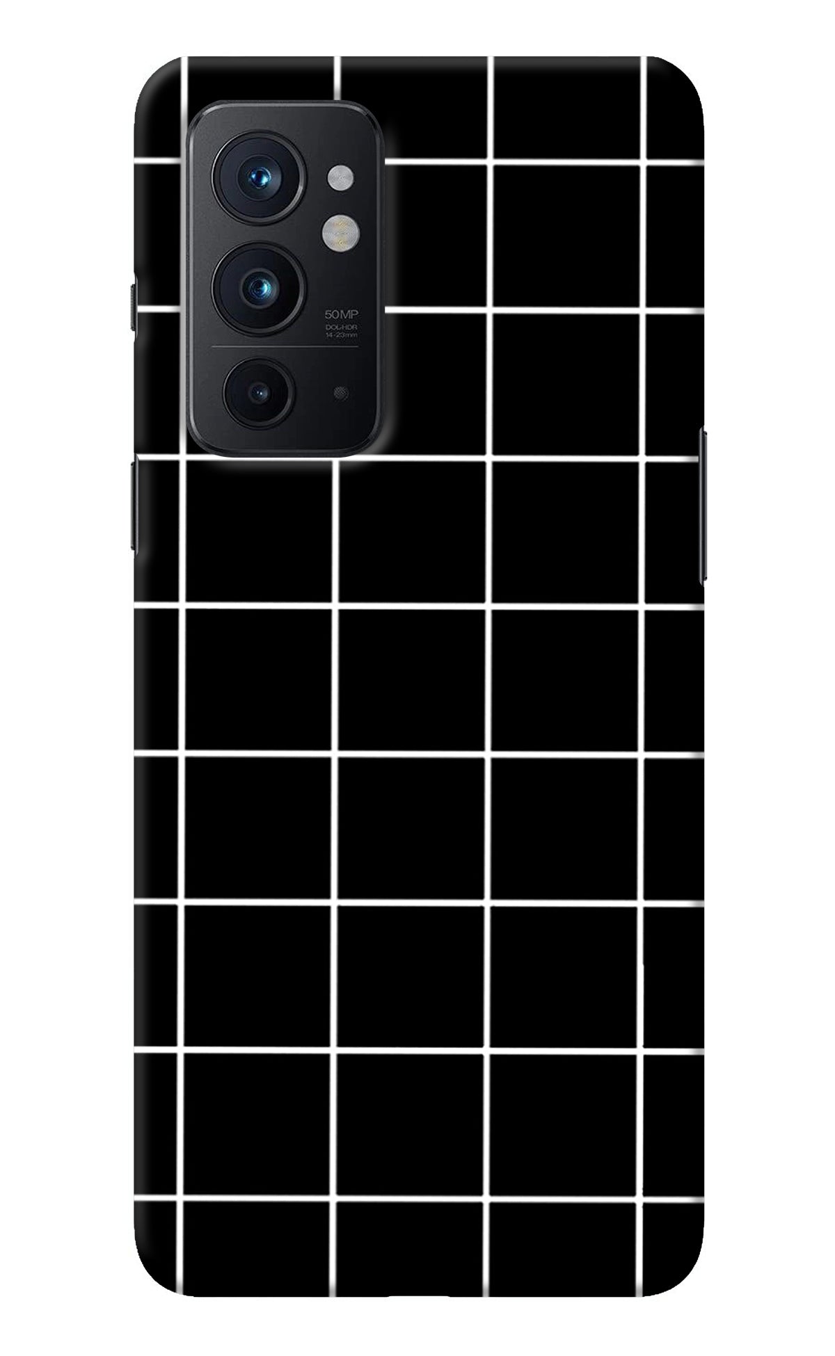 White Grid Oneplus 9RT Back Cover