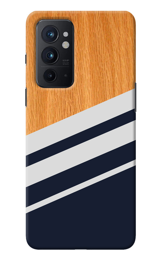 Blue and white wooden Oneplus 9RT Back Cover
