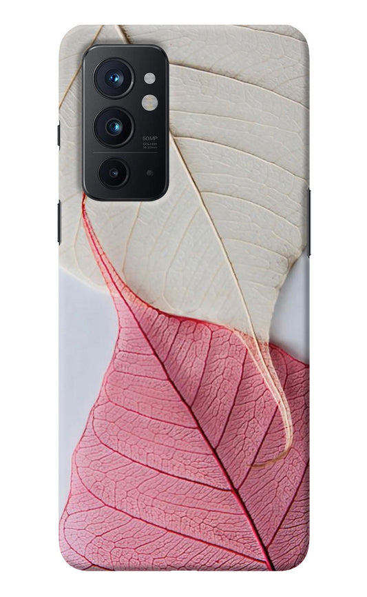 White Pink Leaf Oneplus 9RT Back Cover