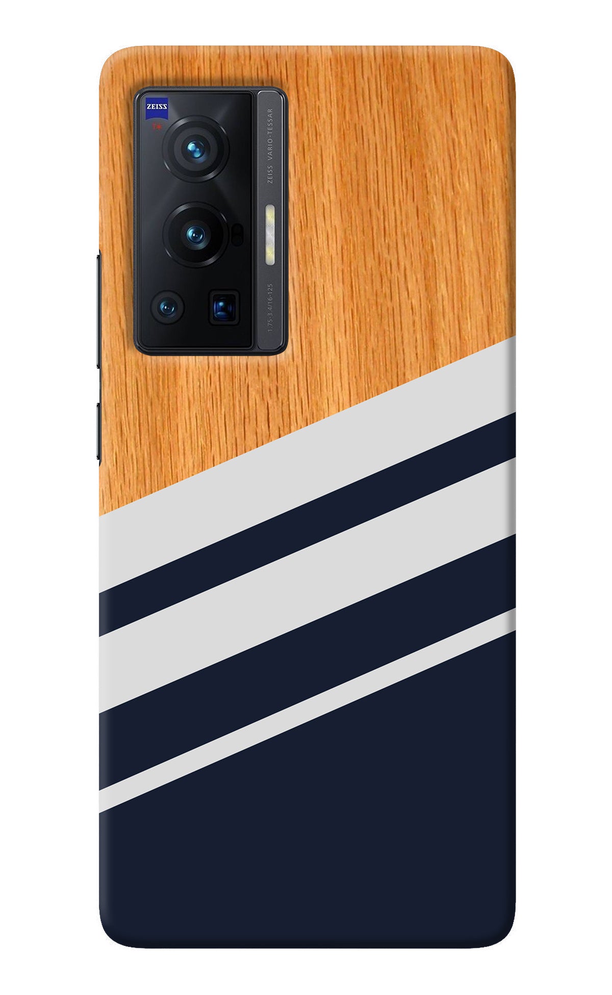 Blue and white wooden Vivo X70 Pro Back Cover