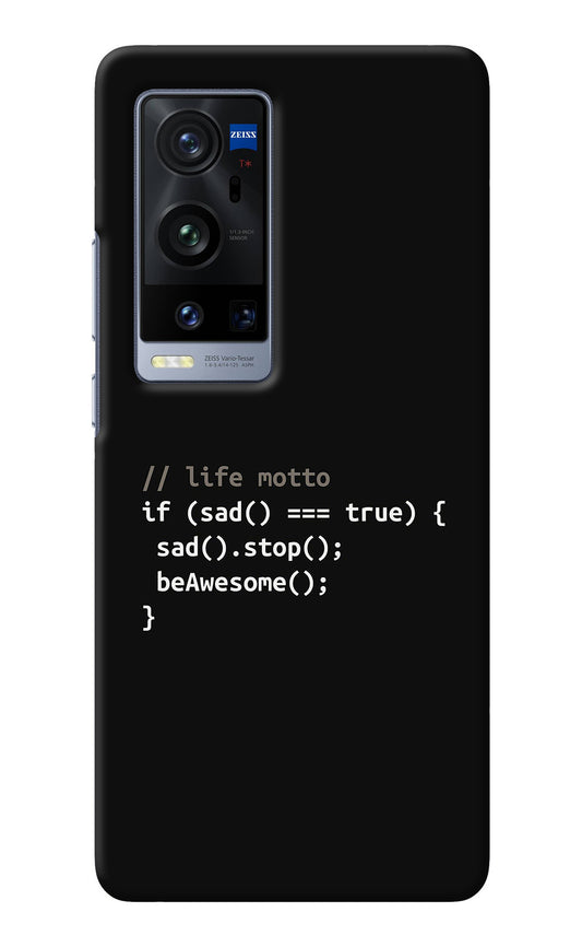 Life Motto Code Vivo X60 Pro+ Back Cover