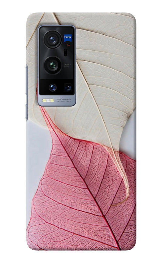 White Pink Leaf Vivo X60 Pro+ Back Cover