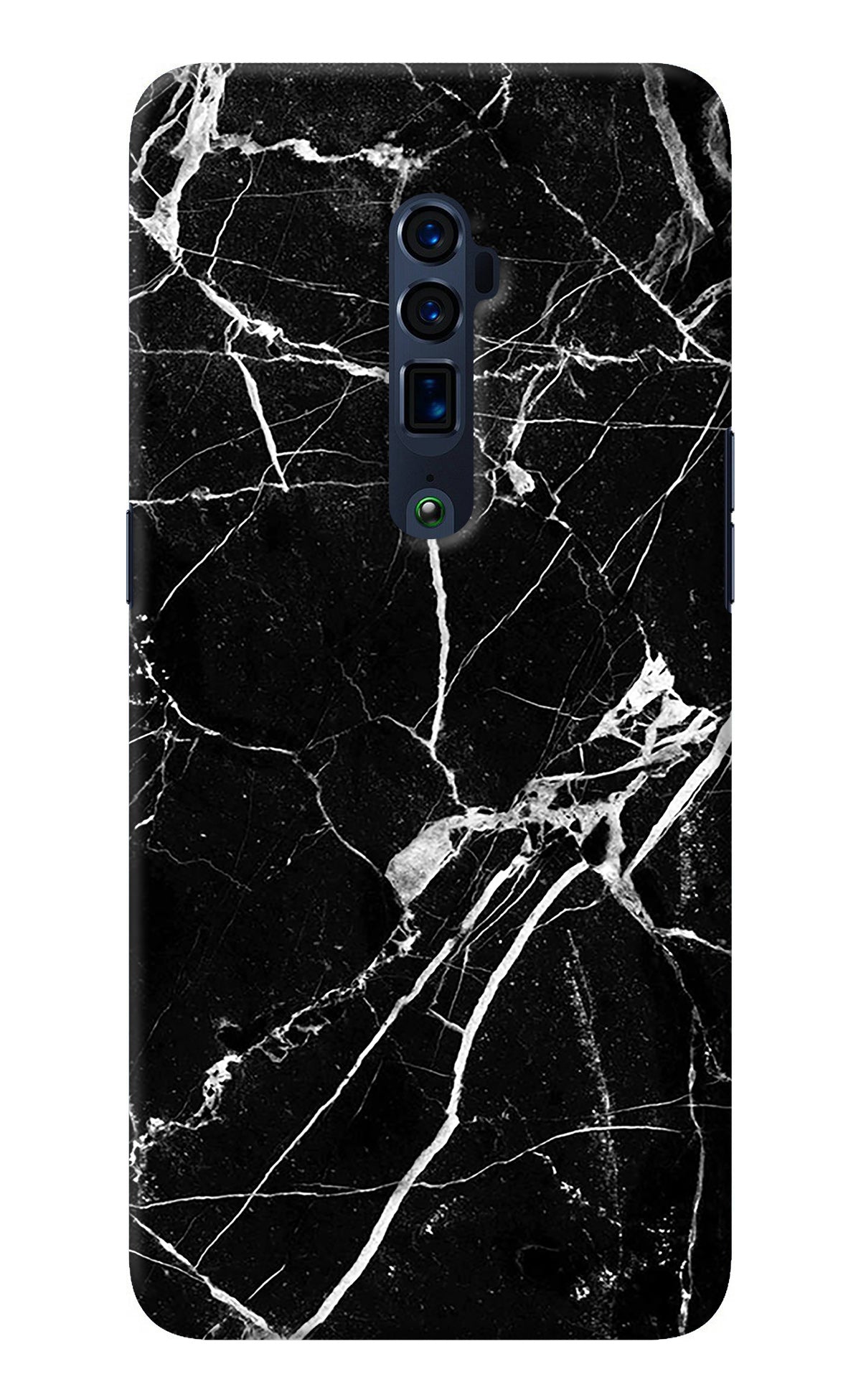 Black Marble Pattern Oppo Reno 10x Zoom Back Cover