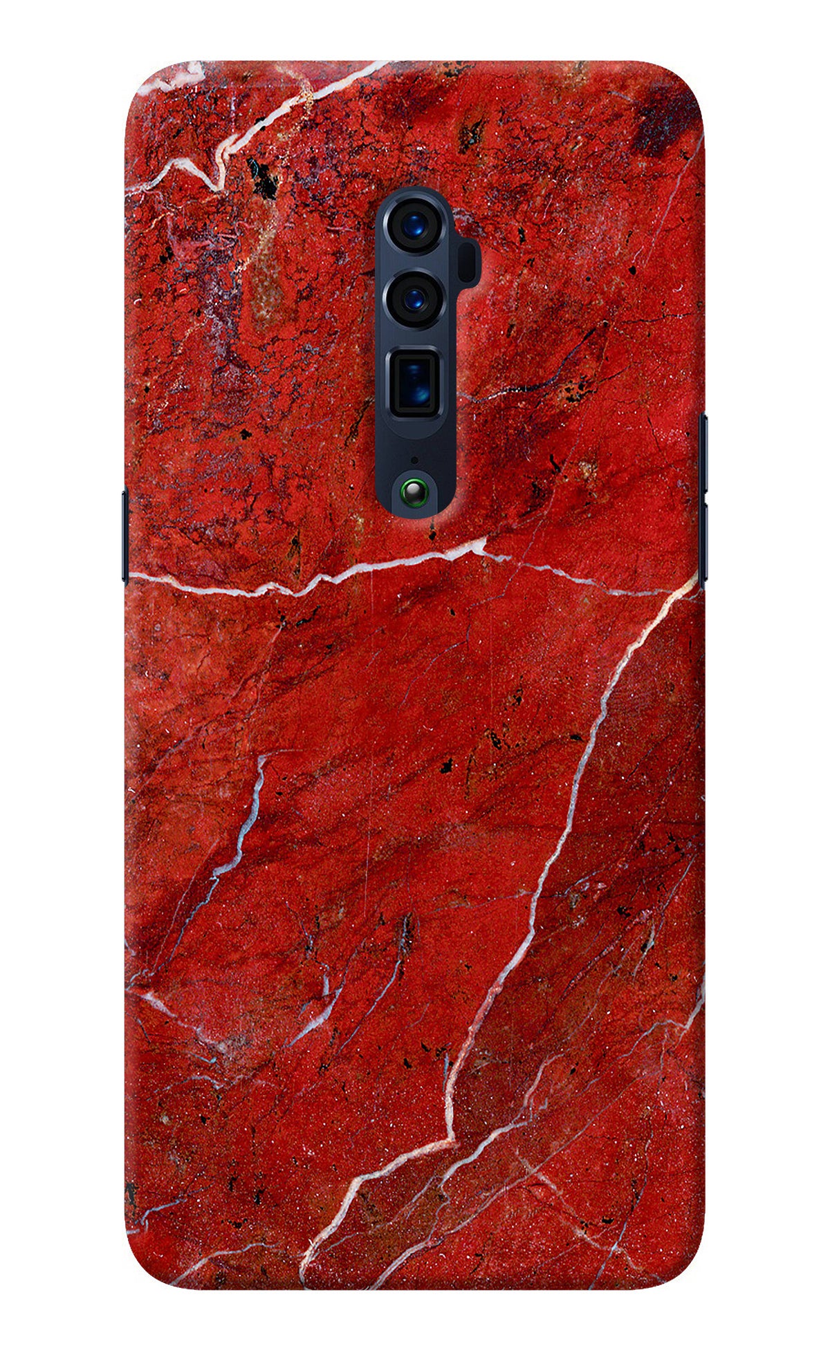 Red Marble Design Oppo Reno 10x Zoom Back Cover
