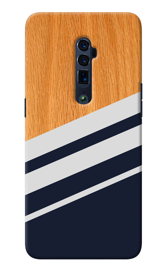 Blue and white wooden Oppo Reno 10x Zoom Back Cover