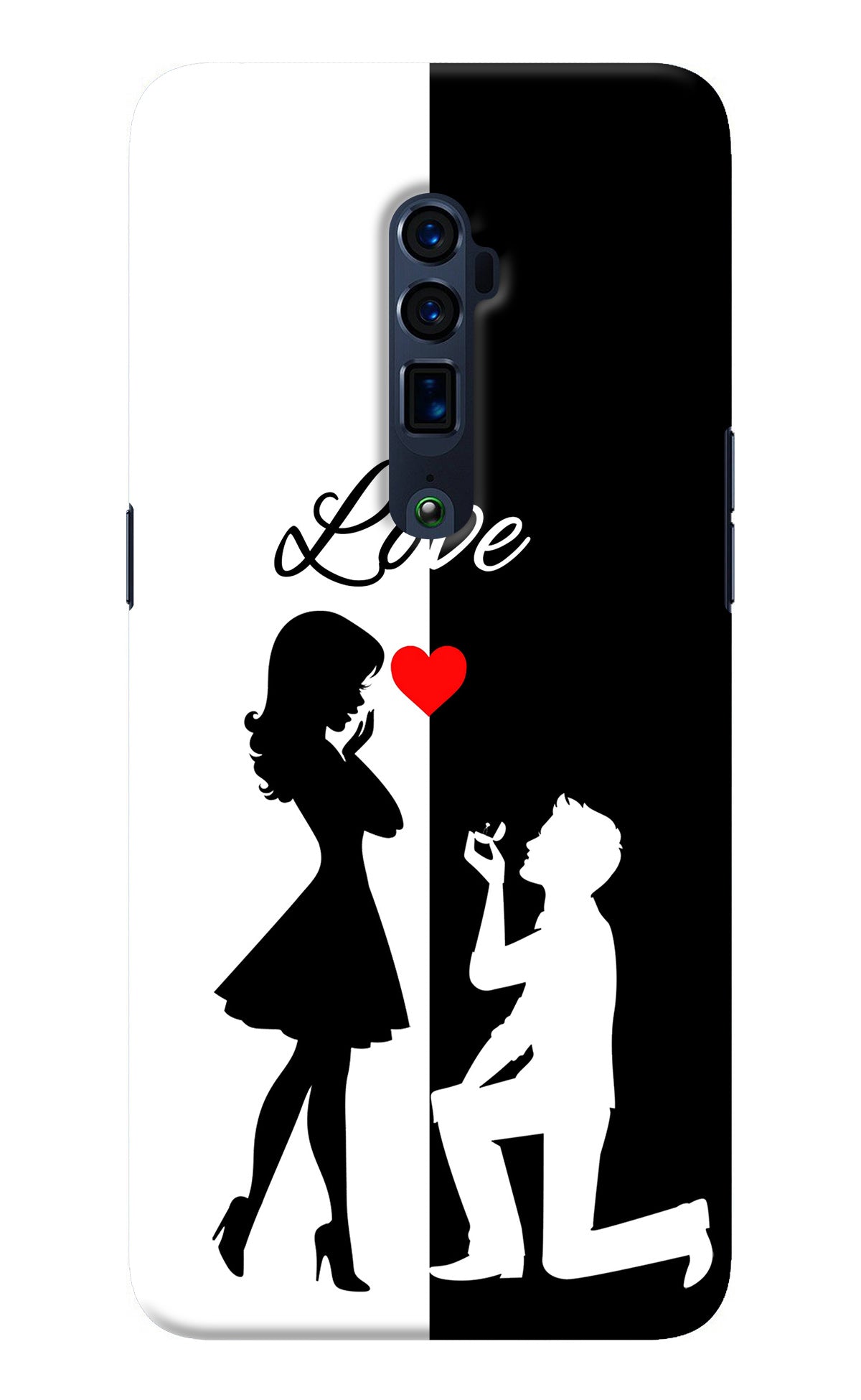 Love Propose Black And White Oppo Reno 10x Zoom Back Cover