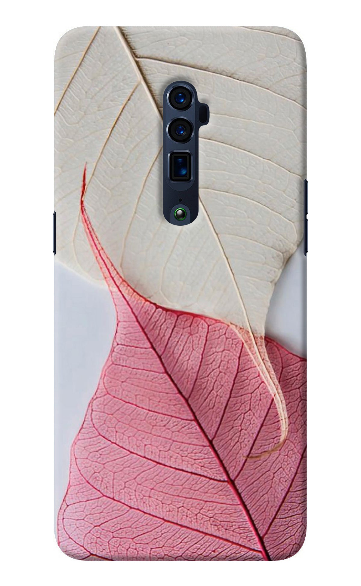 White Pink Leaf Oppo Reno 10x Zoom Back Cover