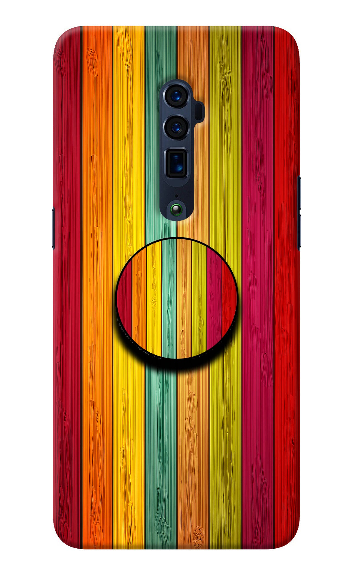 Multicolor Wooden Oppo Reno 10x Zoom Pop Case