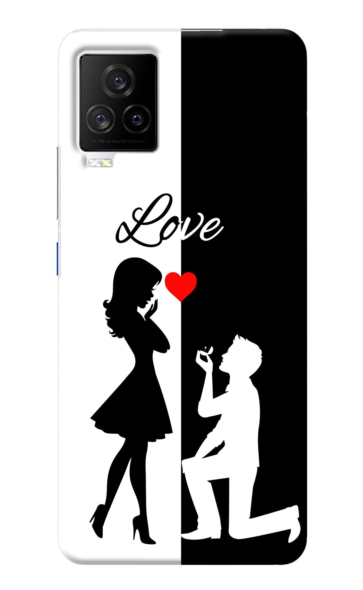 Love Propose Black And White iQOO 7 Legend 5G Back Cover