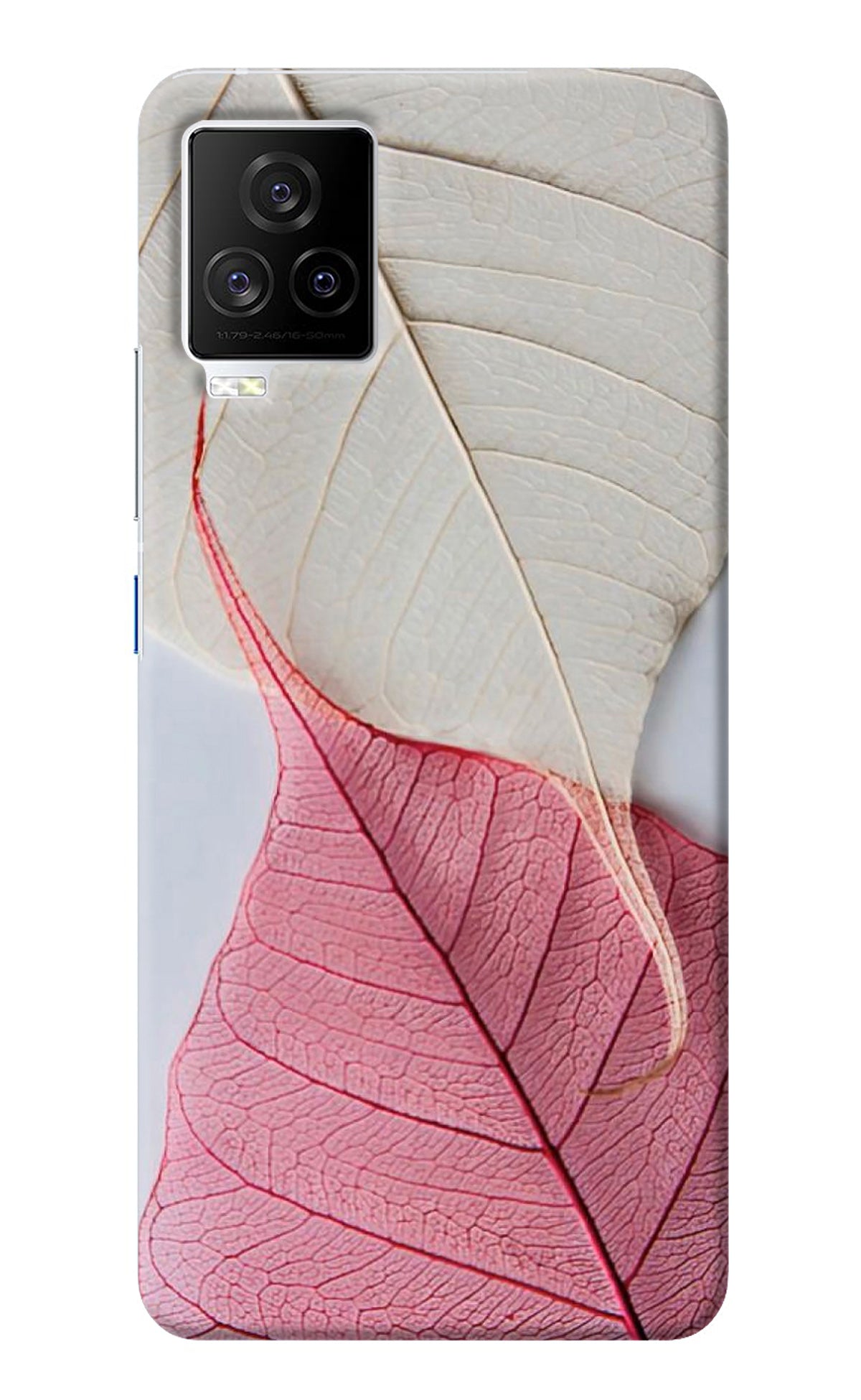 White Pink Leaf iQOO 7 Legend 5G Back Cover