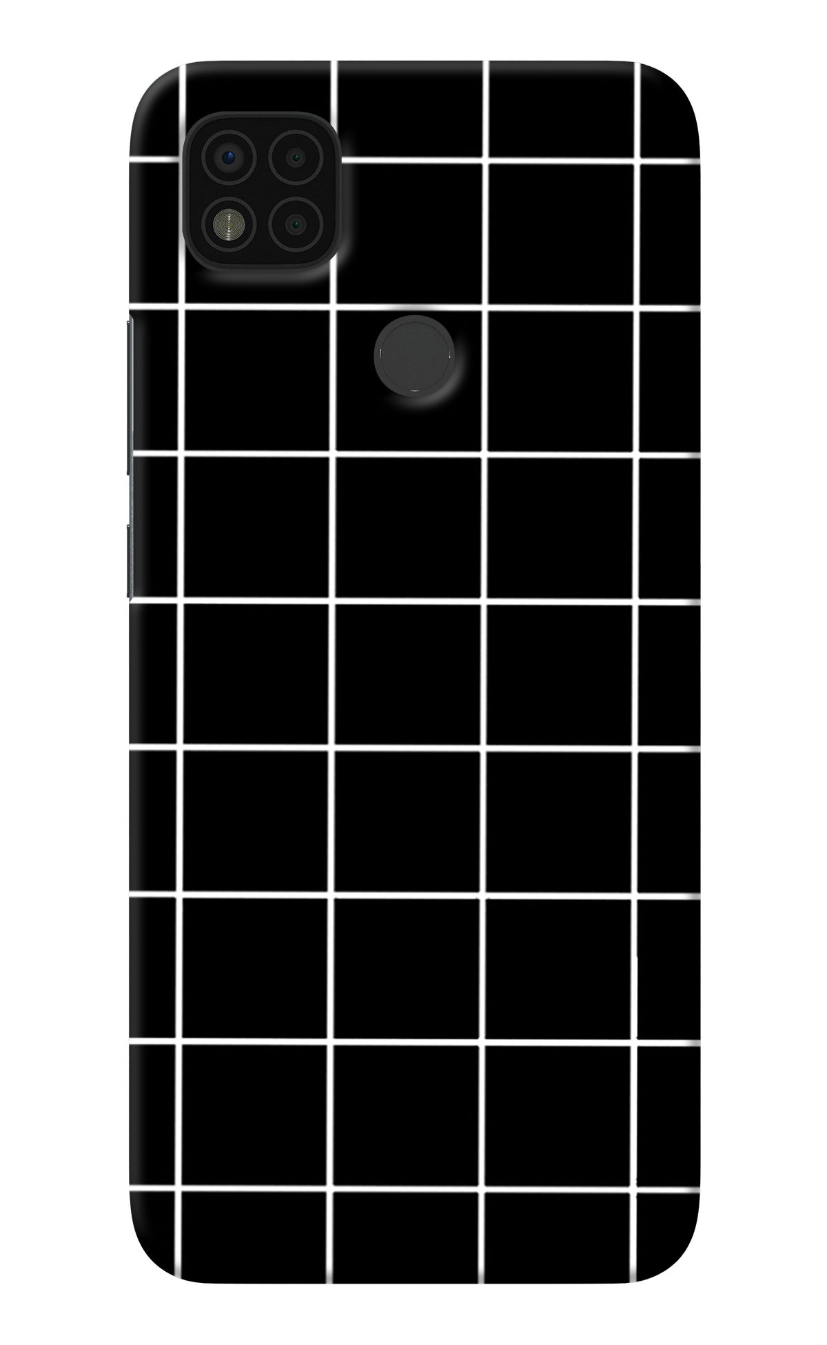 White Grid Poco C31 Back Cover