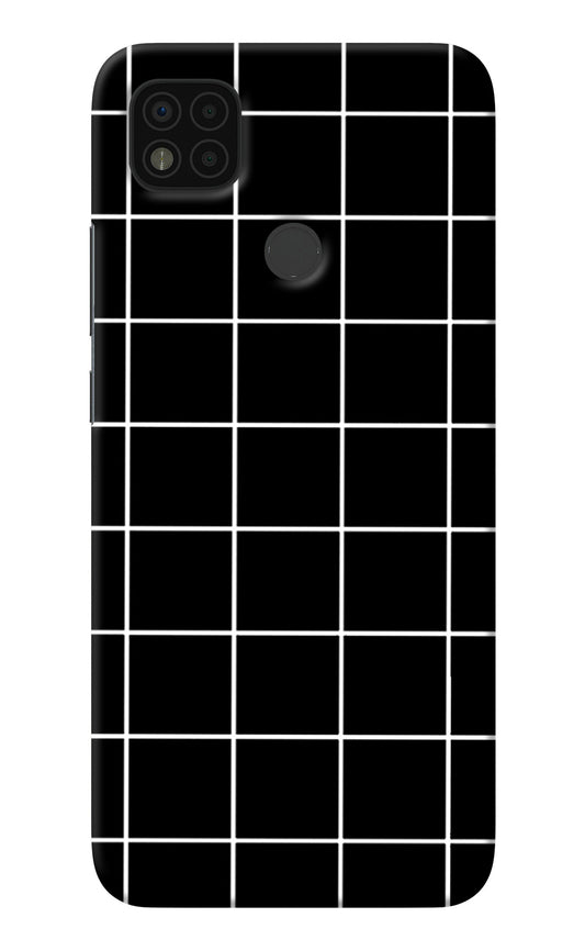 White Grid Poco C31 Back Cover