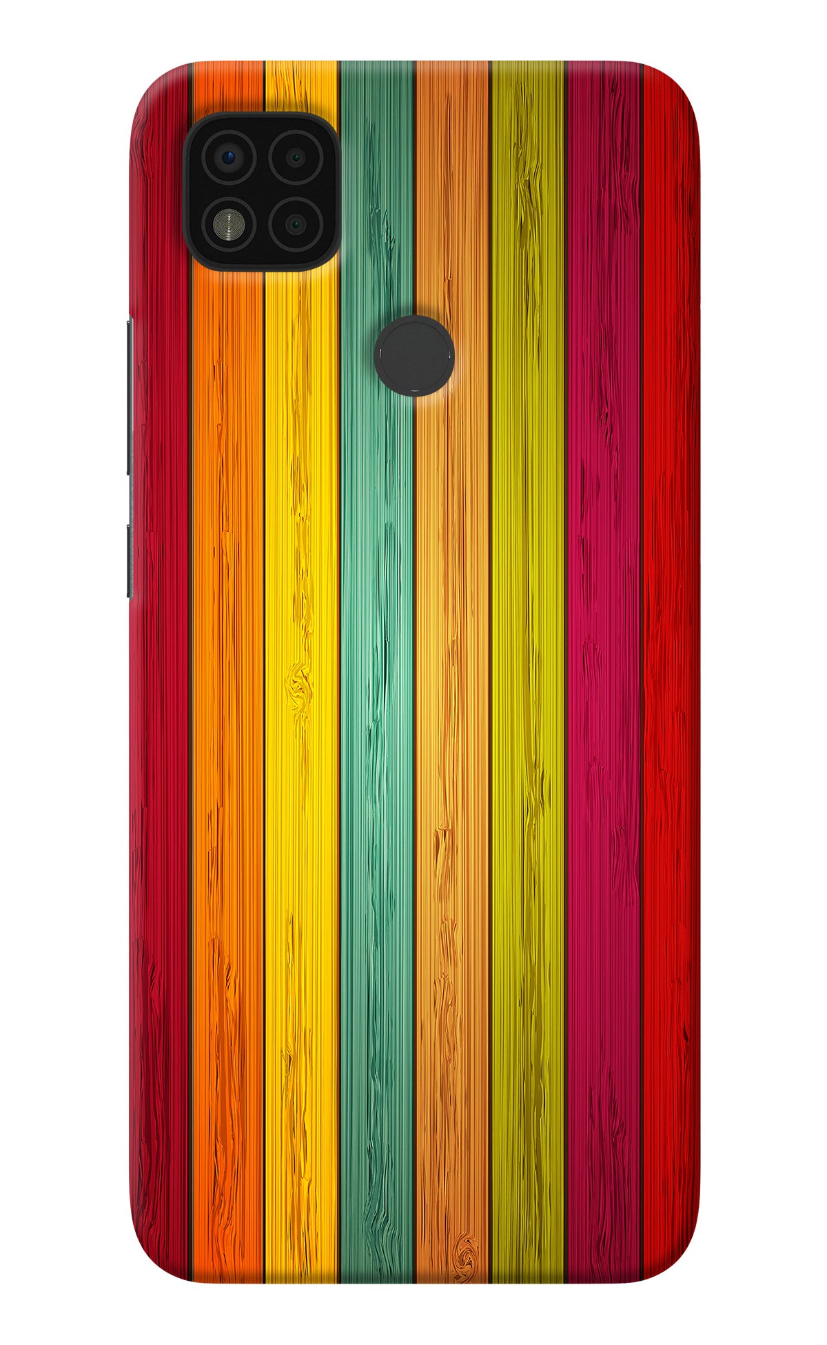 Multicolor Wooden Poco C31 Back Cover