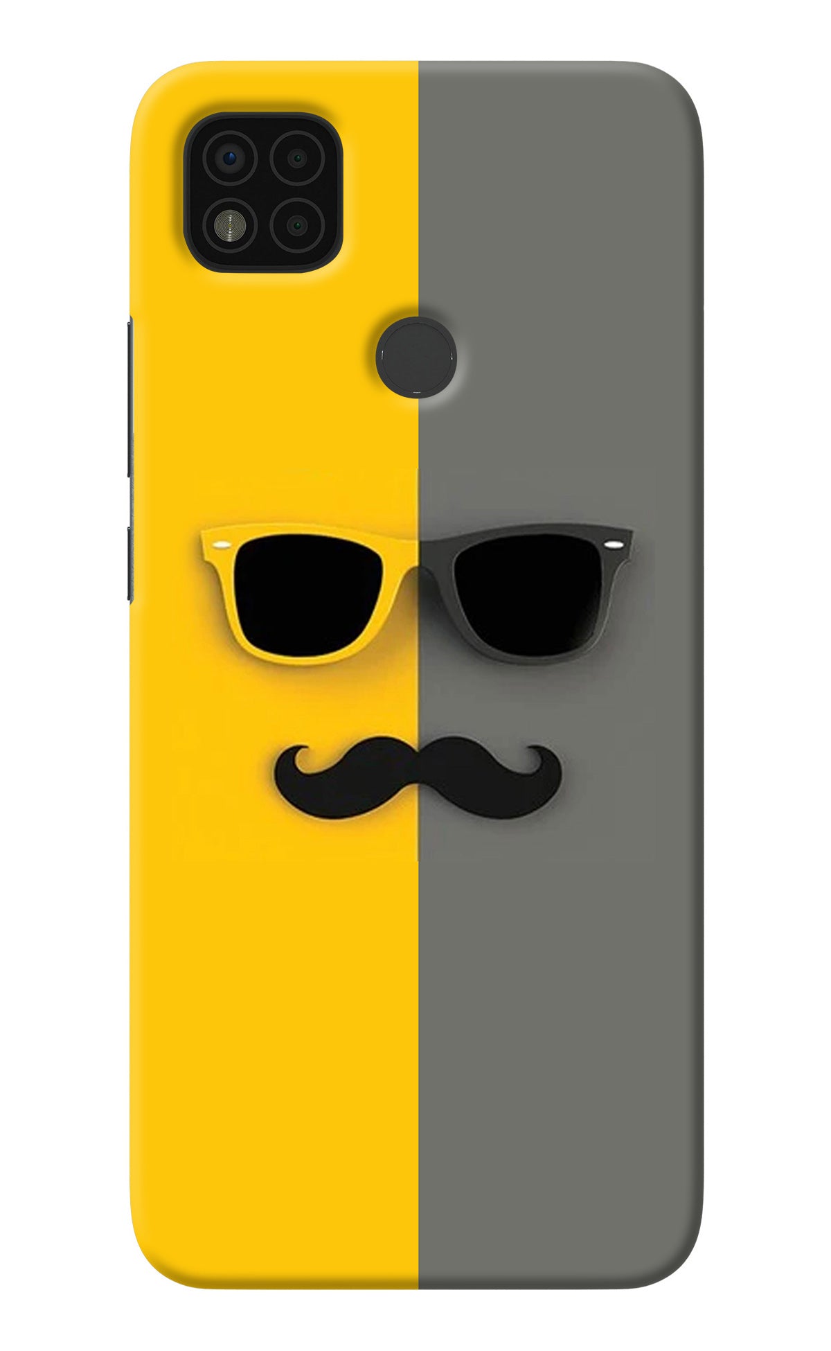 Sunglasses with Mustache Poco C31 Back Cover