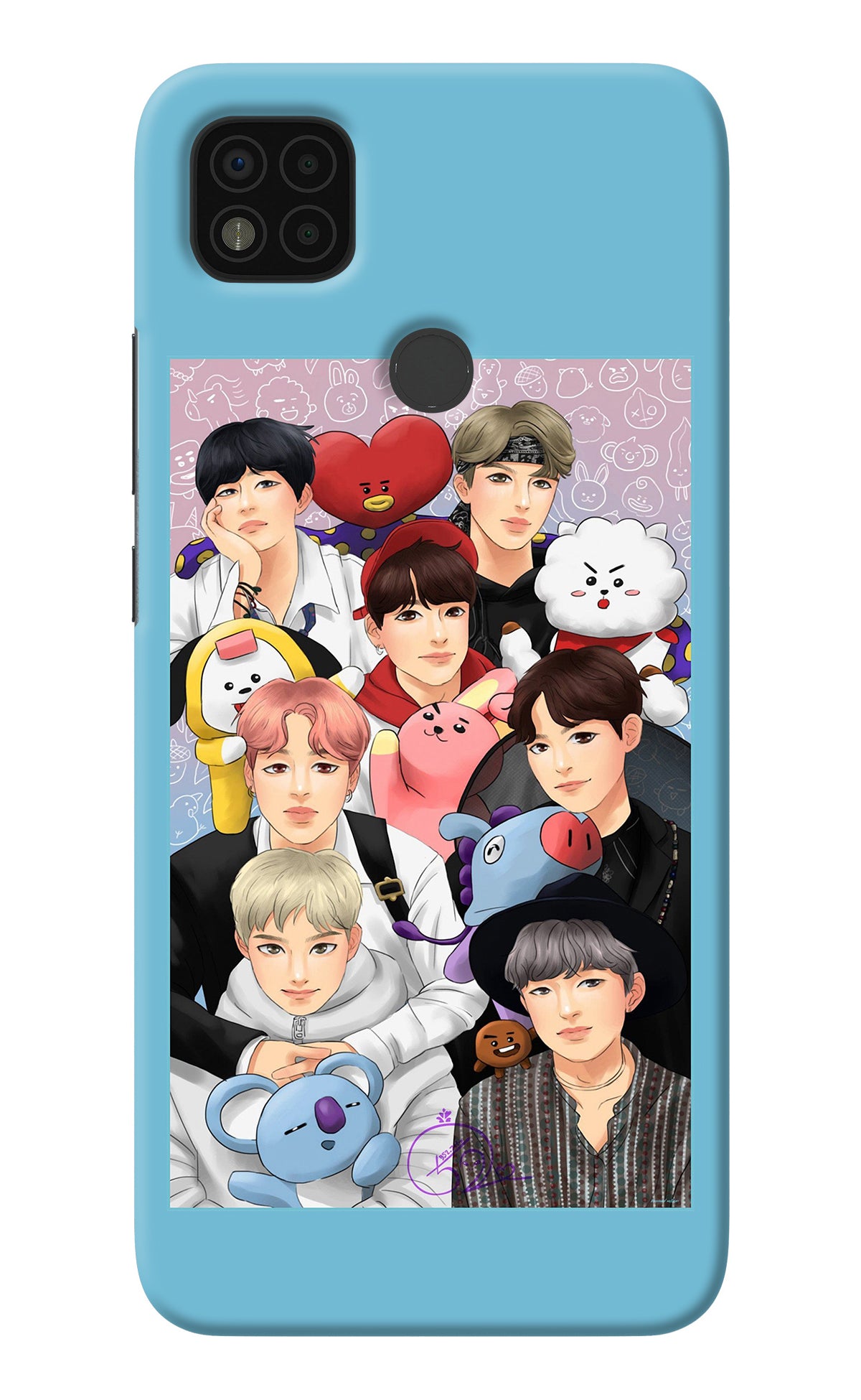 BTS with animals Poco C31 Back Cover