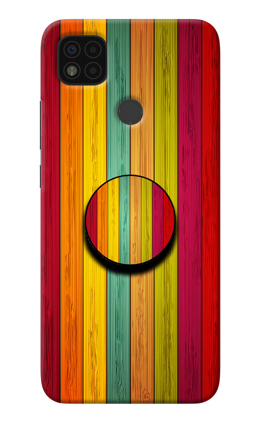 Multicolor Wooden Poco C31 Pop Case