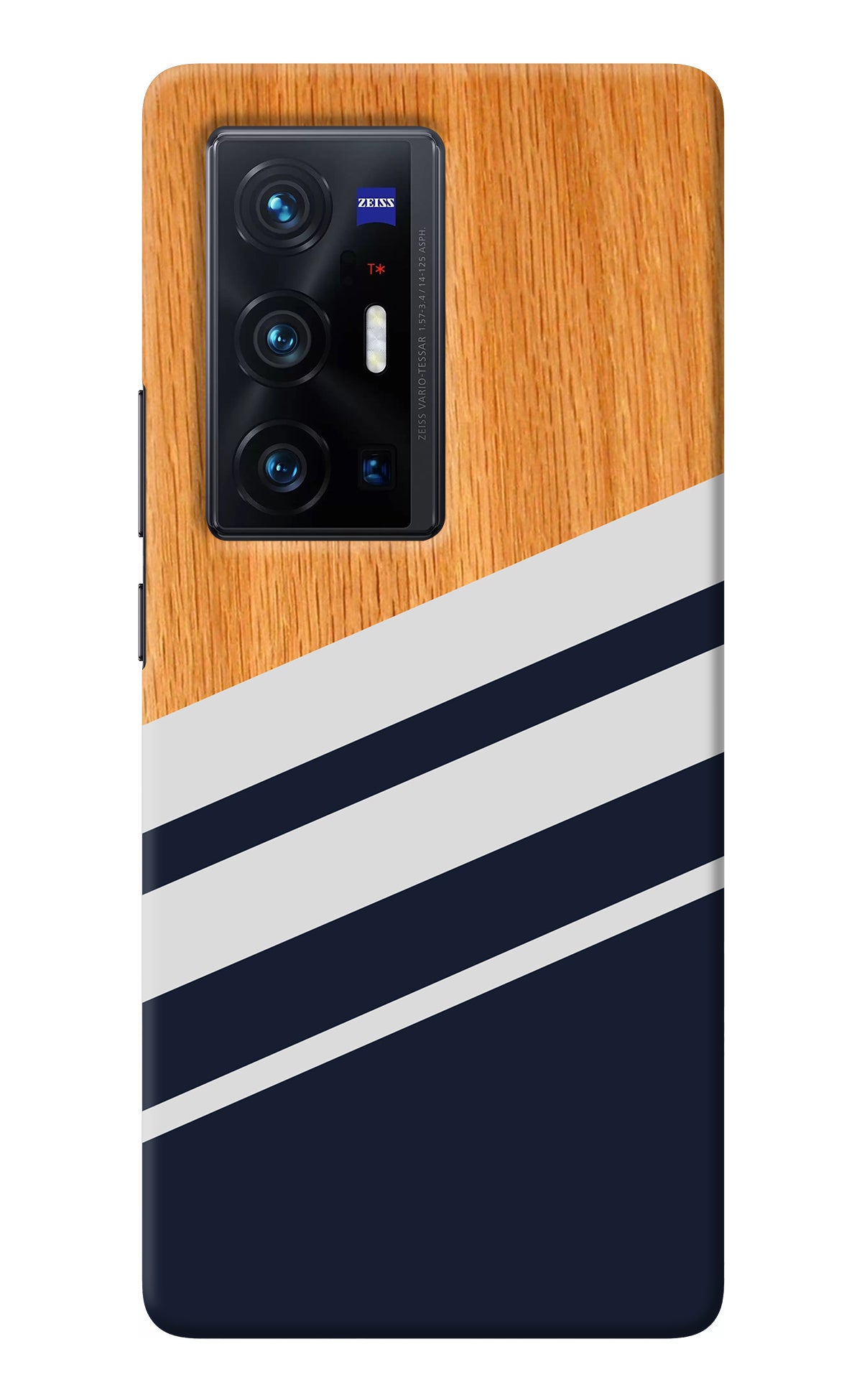 Blue and white wooden Vivo X70 Pro+ Back Cover