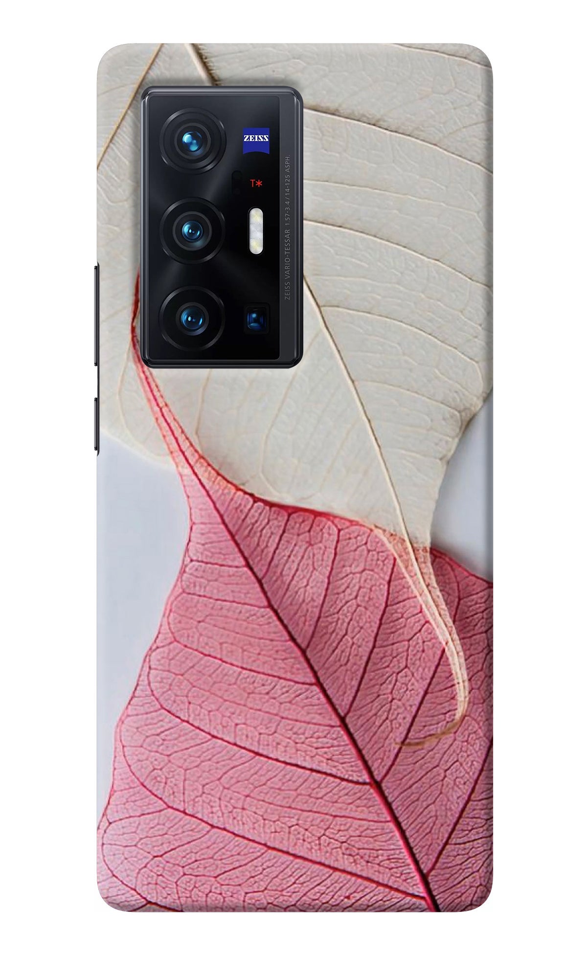 White Pink Leaf Vivo X70 Pro+ Back Cover