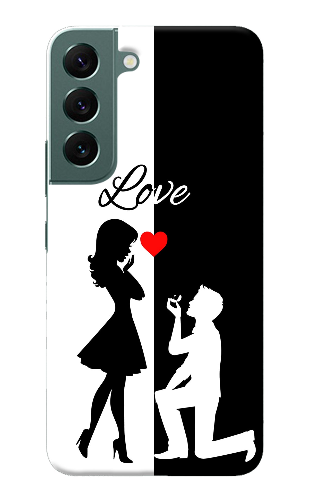 Love Propose Black And White Samsung S22 Plus Back Cover