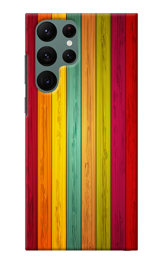 Multicolor Wooden Samsung S22 Ultra Back Cover