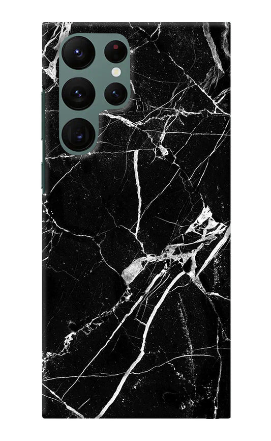Black Marble Pattern Samsung S22 Ultra Back Cover