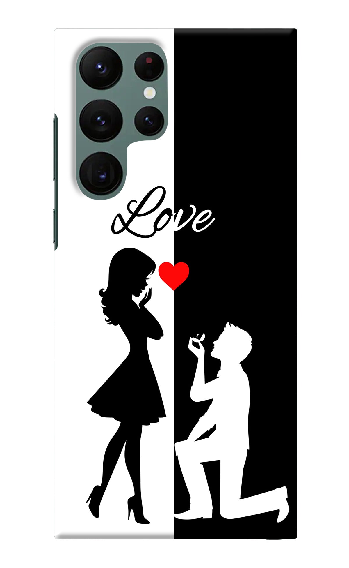 Love Propose Black And White Samsung S22 Ultra Back Cover