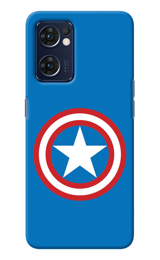 Captain America Logo Oppo Reno7 5G Back Cover