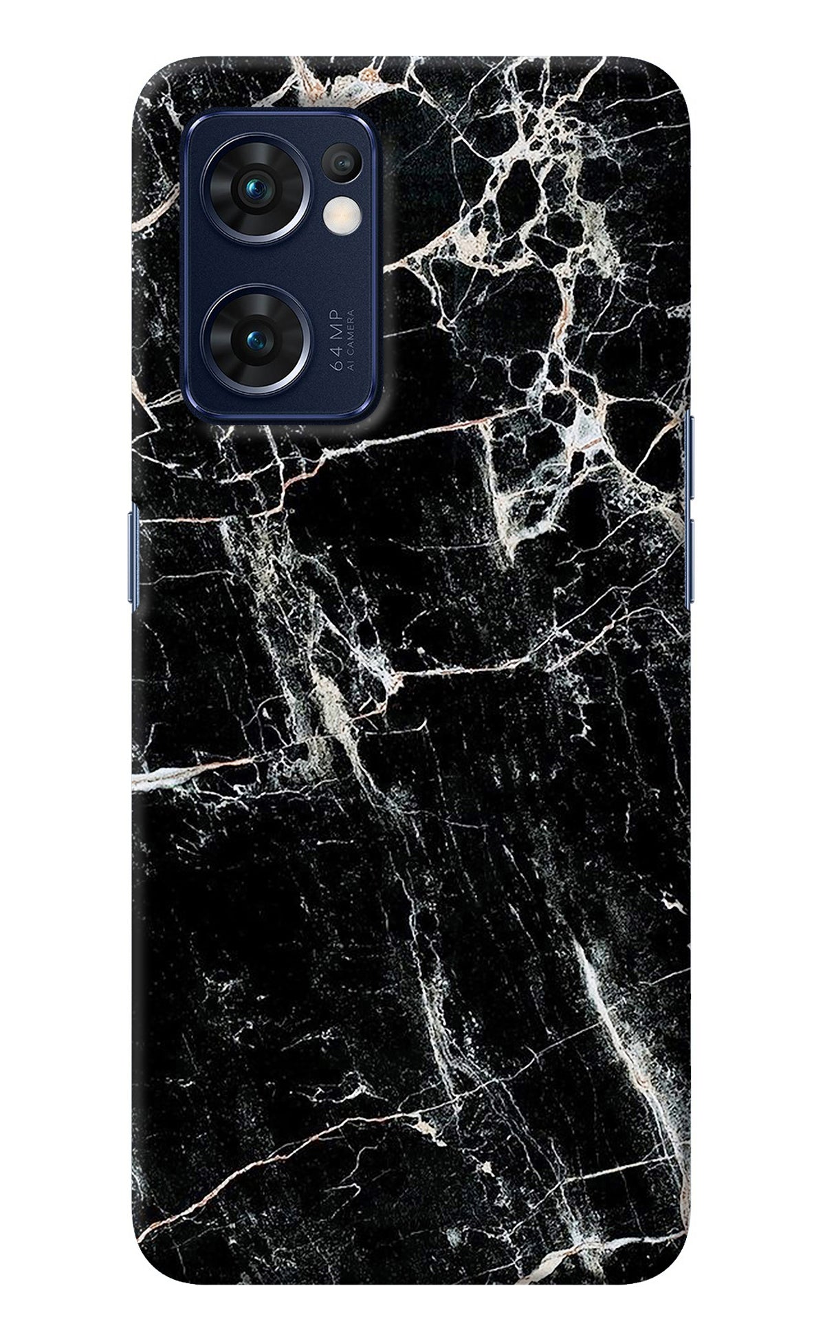 Black Marble Texture Oppo Reno7 5G Back Cover