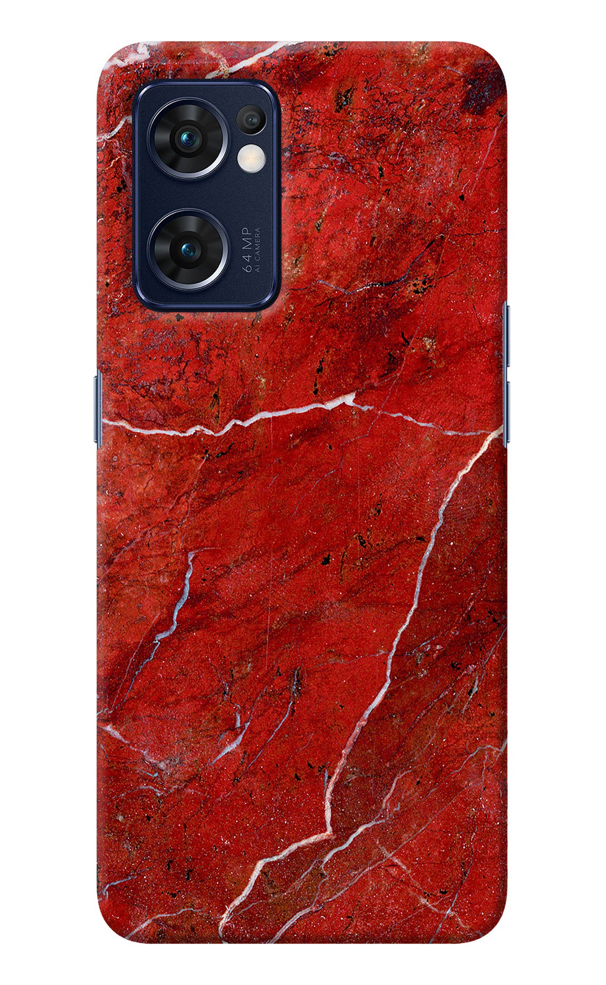 Red Marble Design Oppo Reno7 5G Back Cover