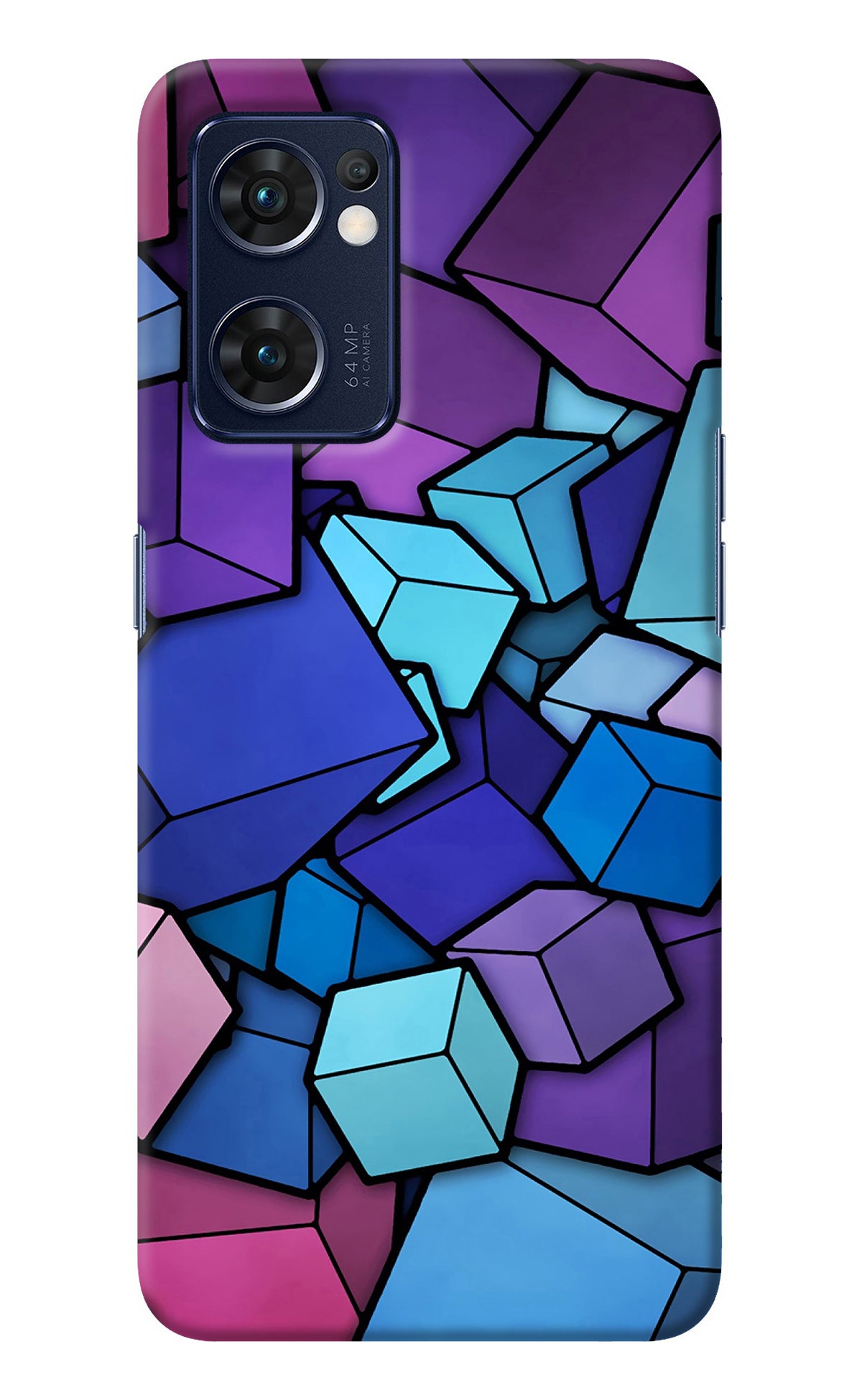 Cubic Abstract Oppo Reno7 5G Back Cover