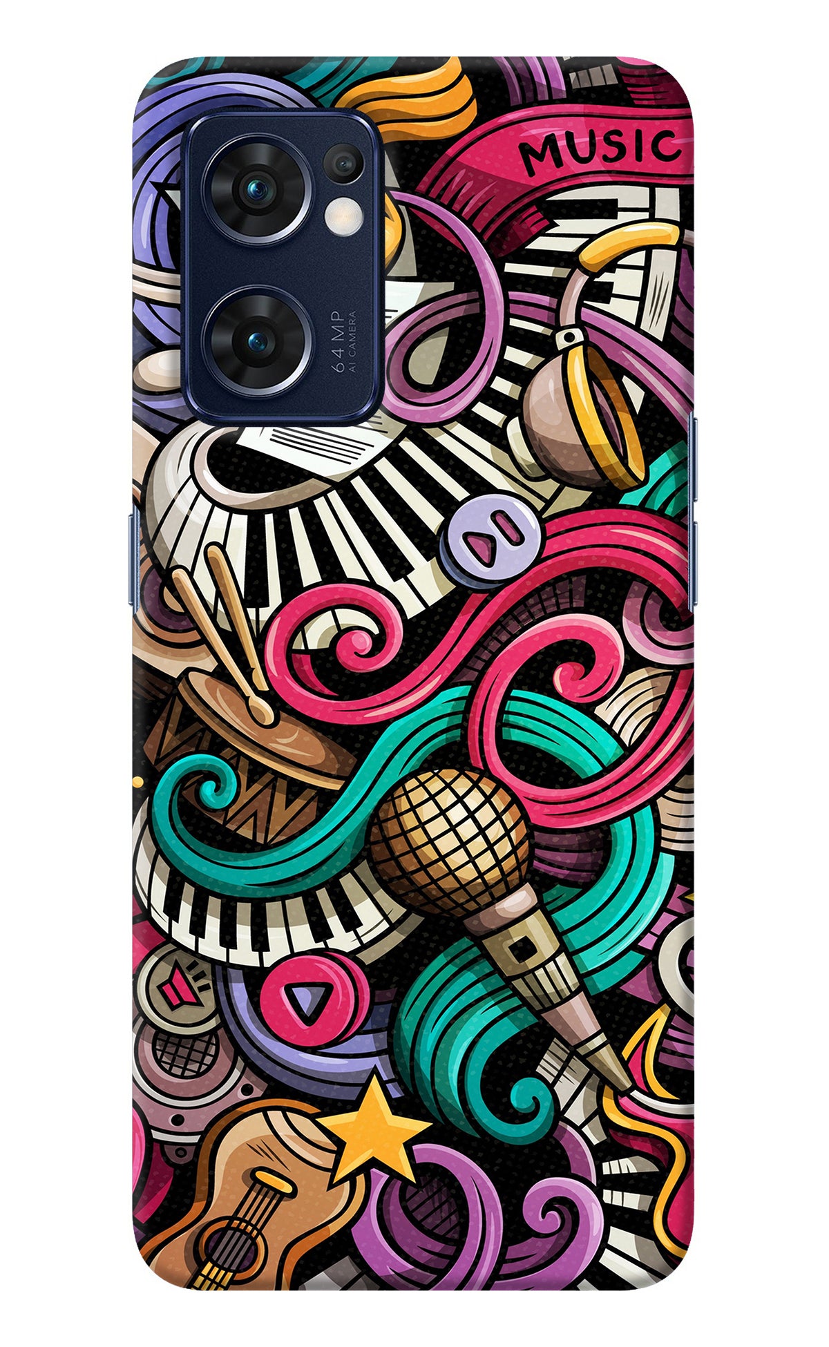 Music Abstract Oppo Reno7 5G Back Cover
