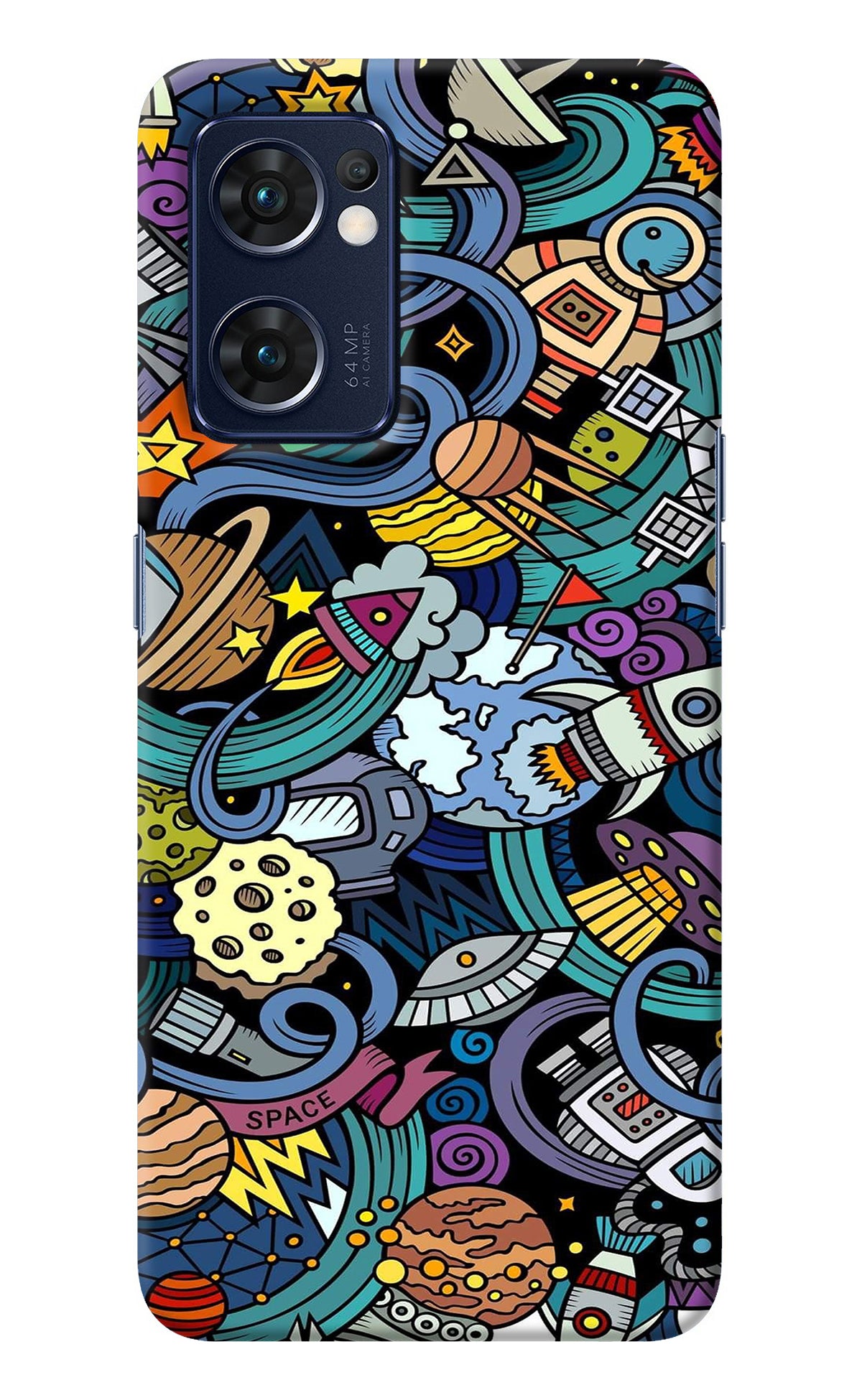 Space Abstract Oppo Reno7 5G Back Cover