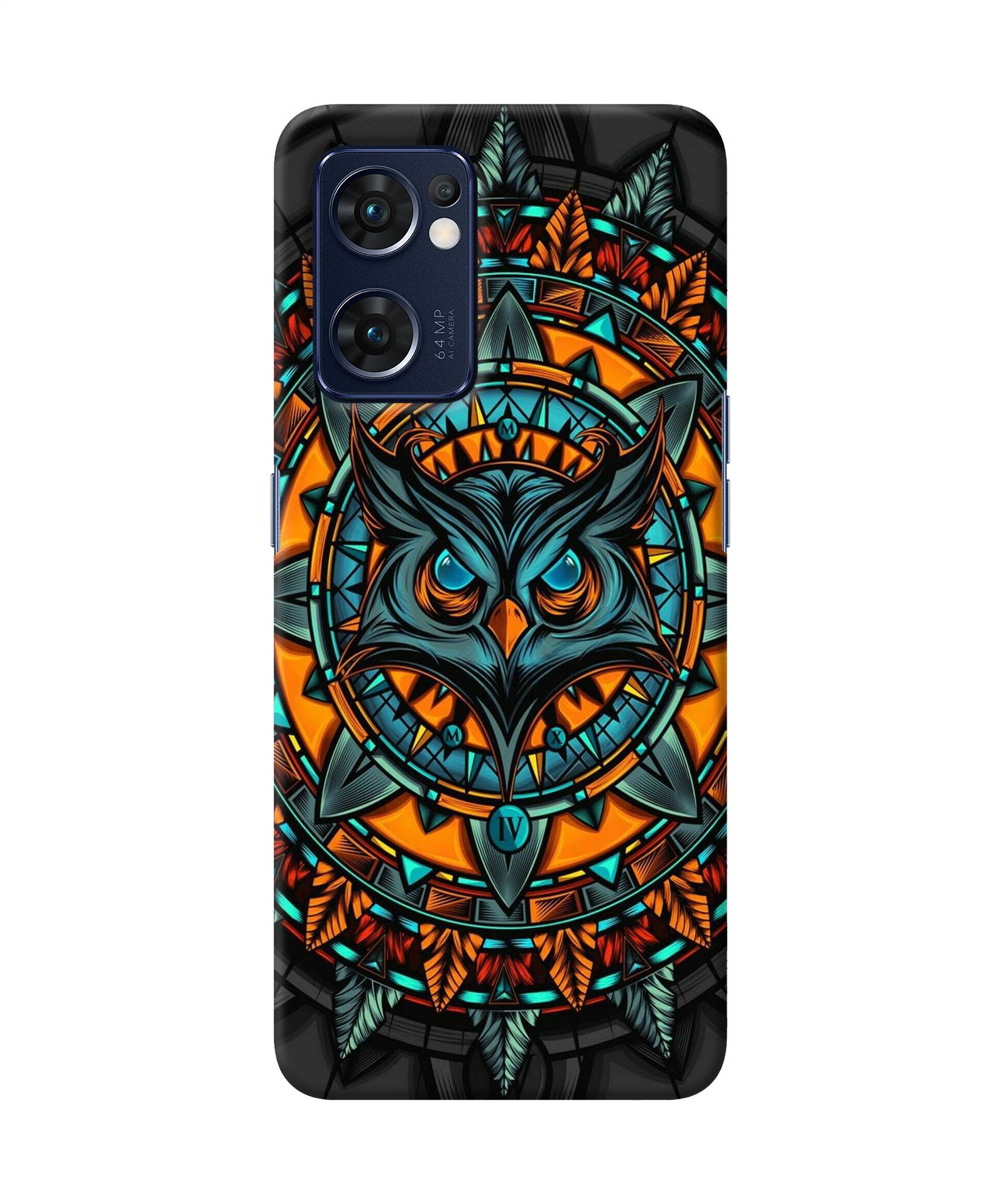 Angry Owl Art Oppo Reno7 5G Back Cover