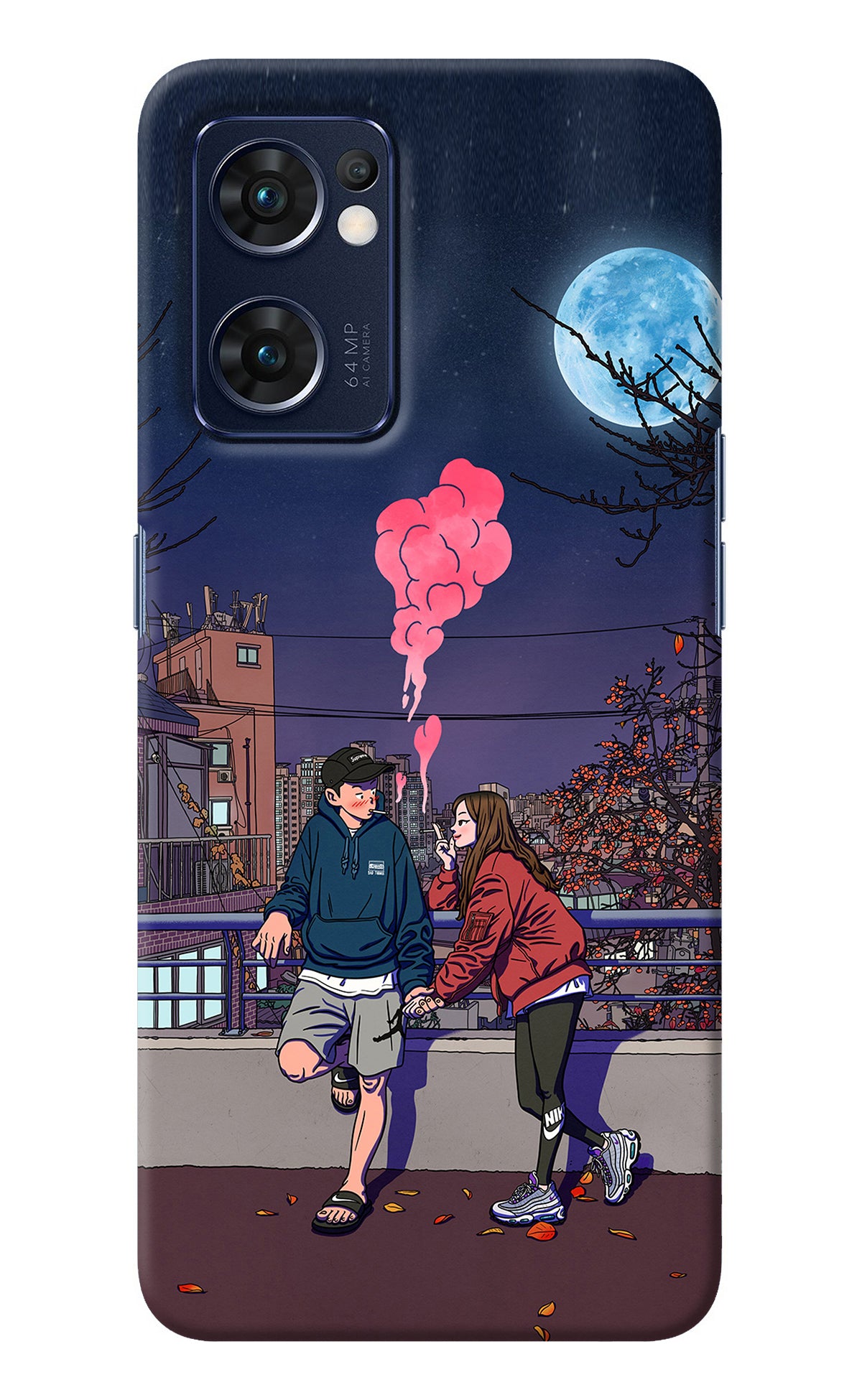 Chilling Couple Oppo Reno7 5G Back Cover