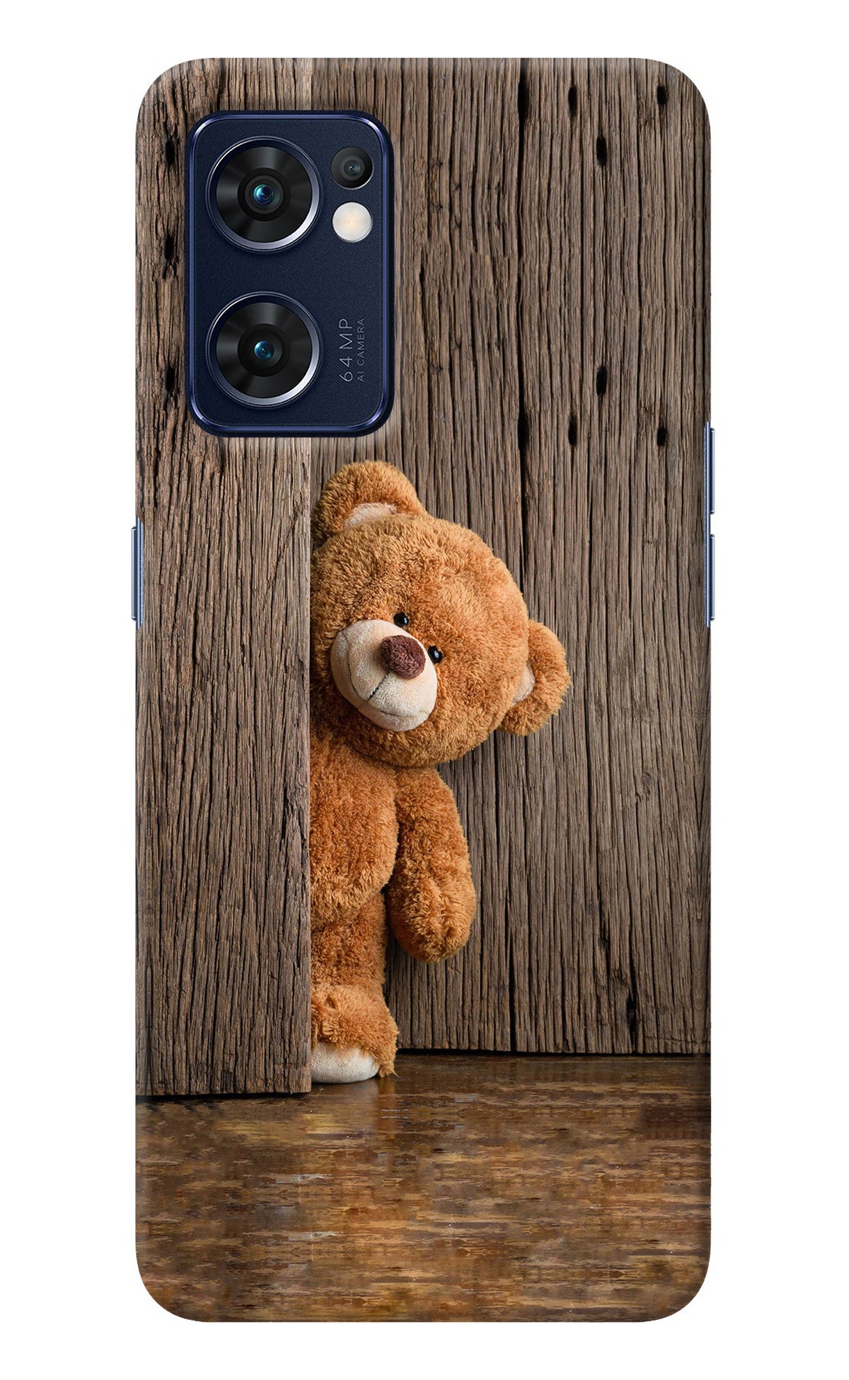 Teddy Wooden Oppo Reno7 5G Back Cover