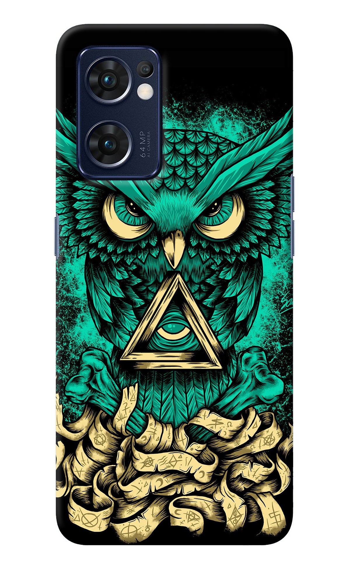 Green Owl Oppo Reno7 5G Back Cover