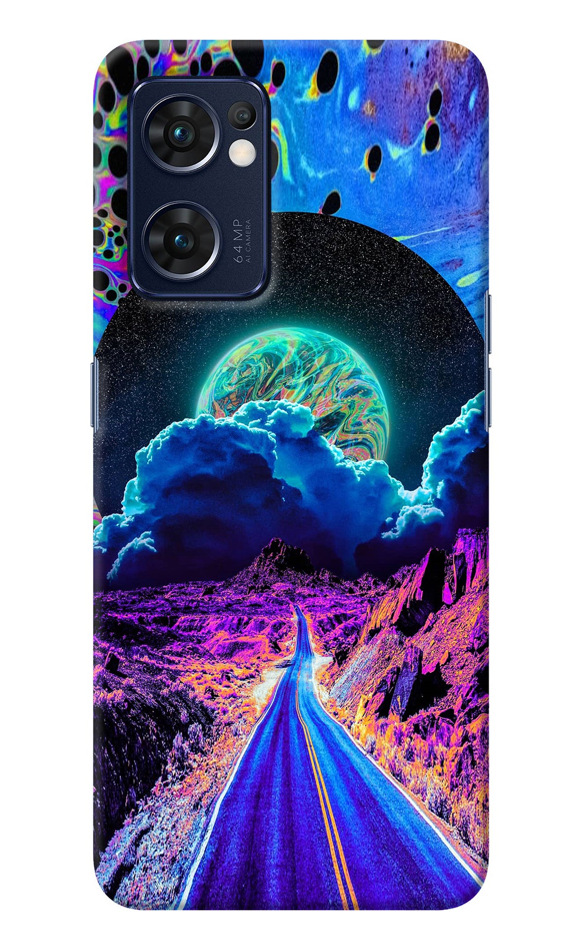 Psychedelic Painting Oppo Reno7 5G Back Cover