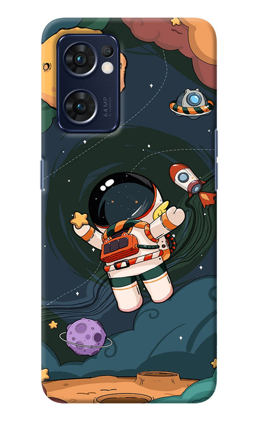 Cartoon Astronaut Oppo Reno7 5G Back Cover